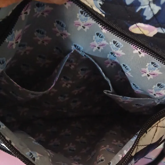 Vera Bradley Black and Purple Floral Crossbody - Picture 4 of 8